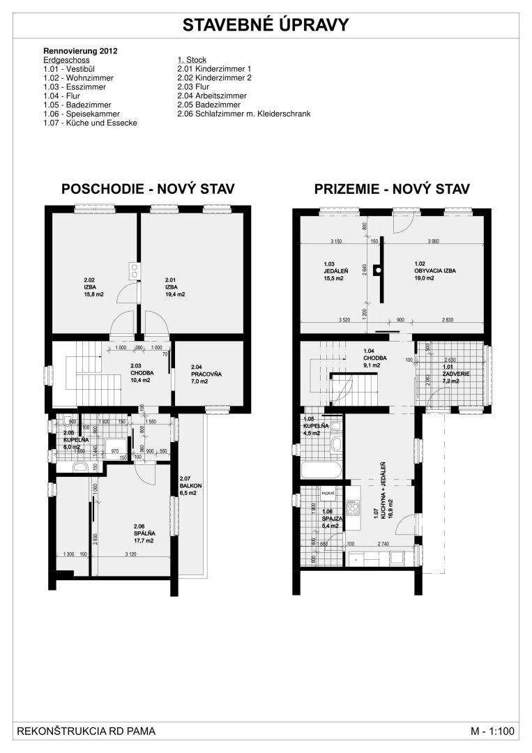Grundrisspläne für Erdgeschoss und Obergeschoss mit Raumaufteilung, Loggia und Balkon.