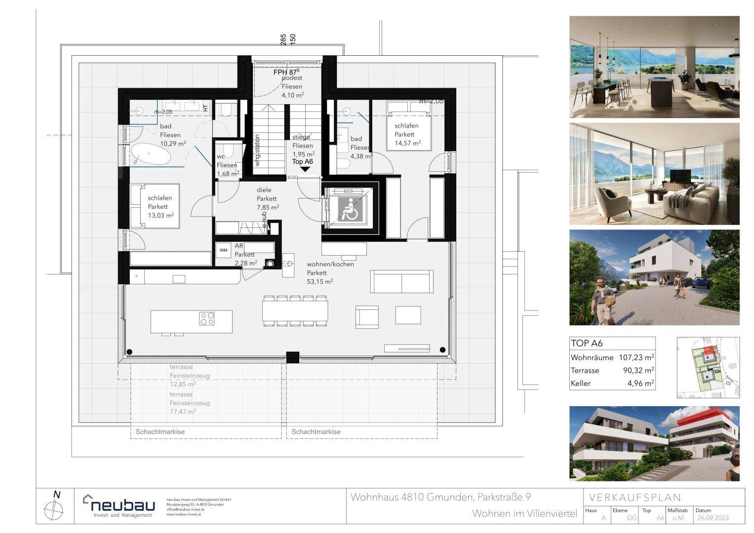 Detaillierter Grundriss der Wohnung mit Raumaufteilung und Flächenangaben.