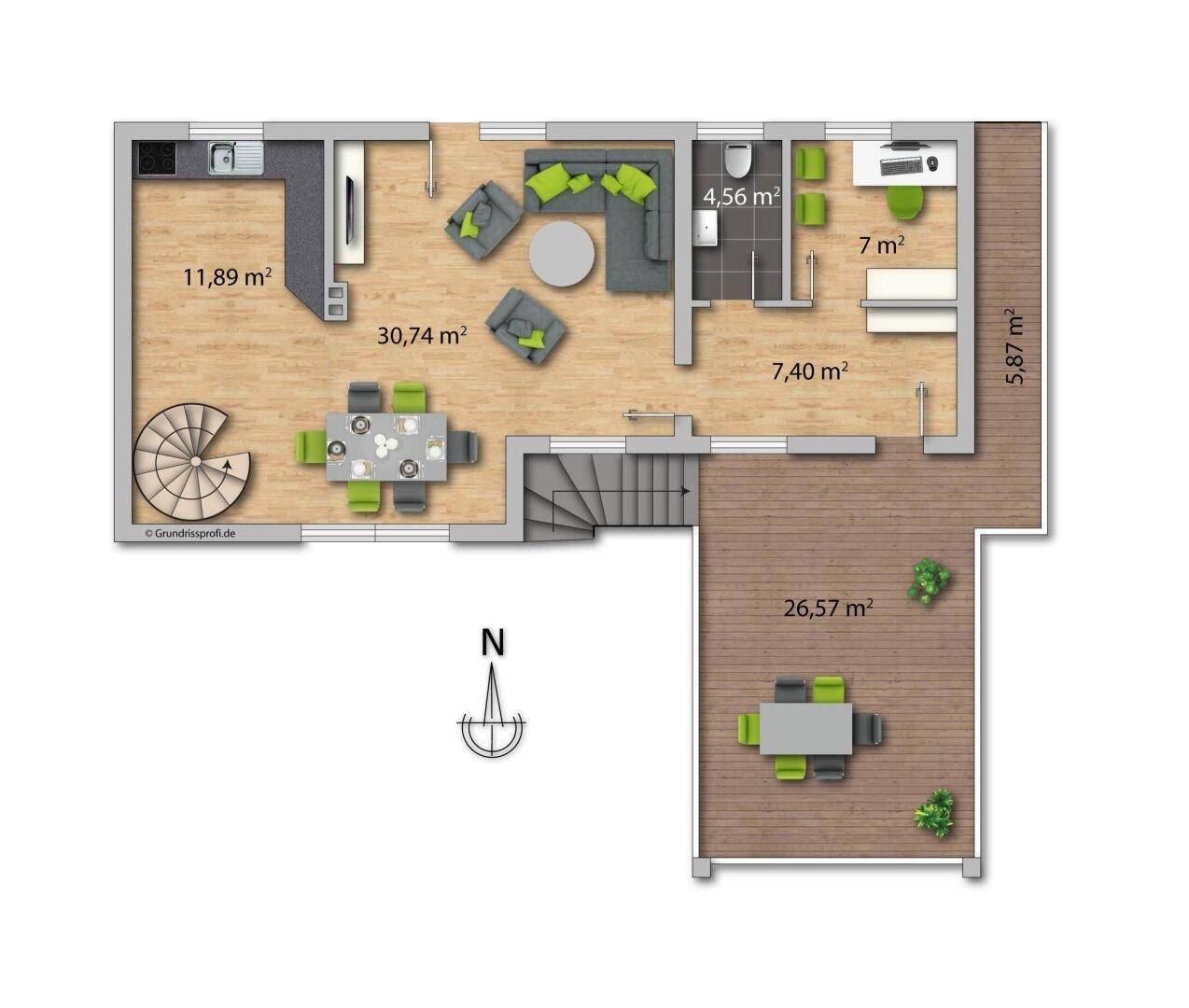Modernes Reihenhaus mit PV-Anlage, Garten &amp; Top-Anbindung - Ansicht 5