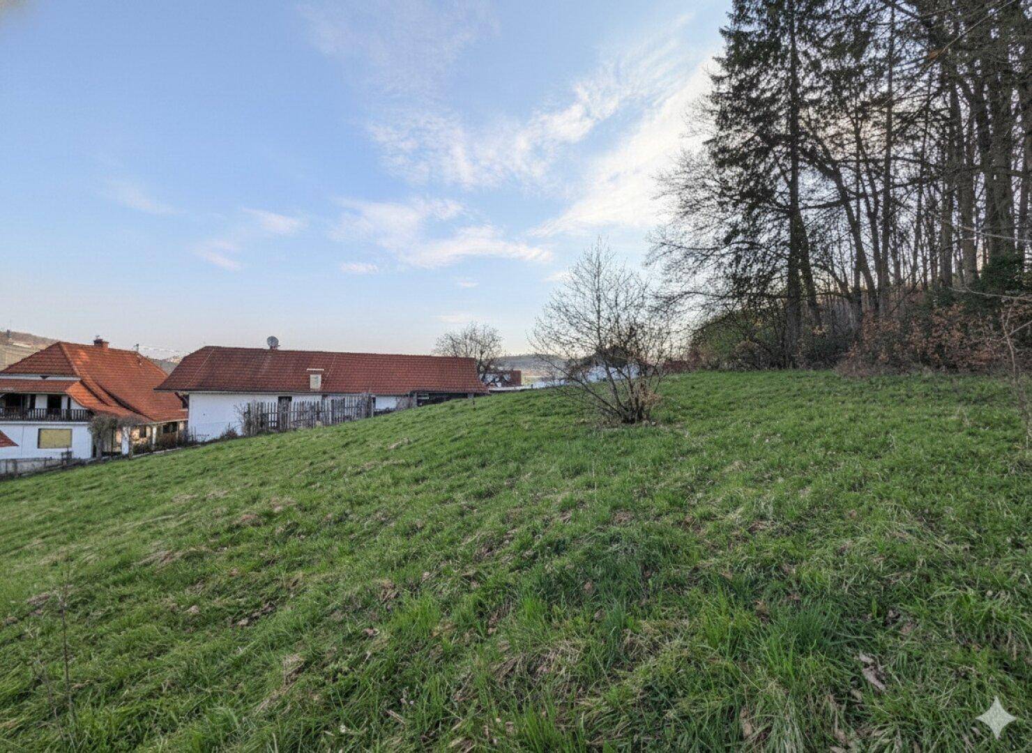 Gleisdorf: 921 m² sonnig ausgerichtete Baugrundfläche mit idyllischem Waldstück - erweiterbar auf 2.500 m² - Mehr