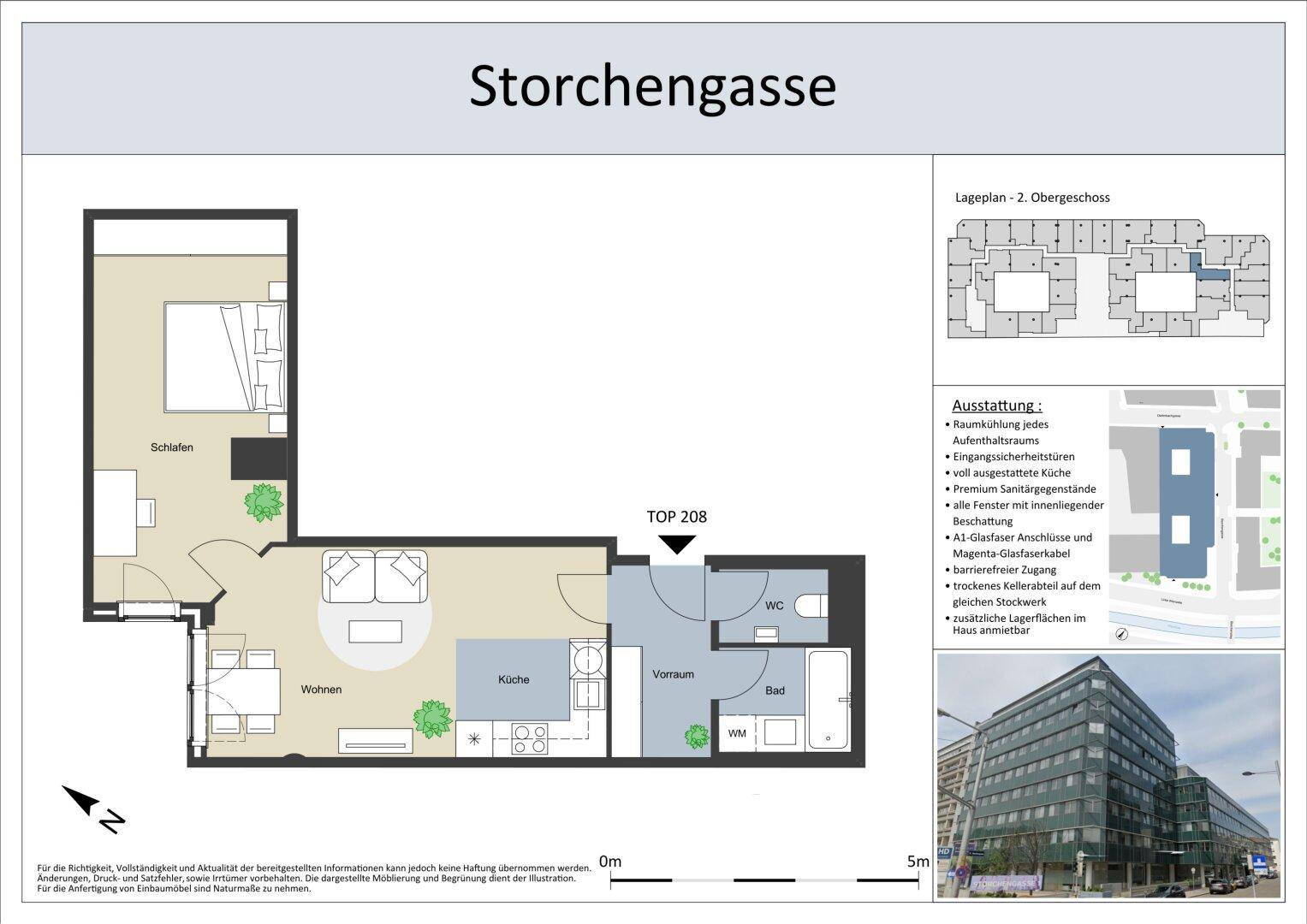 Detaillierter Grundriss der Wohnung mit drei Zimmern und offenem Wohnbereich.