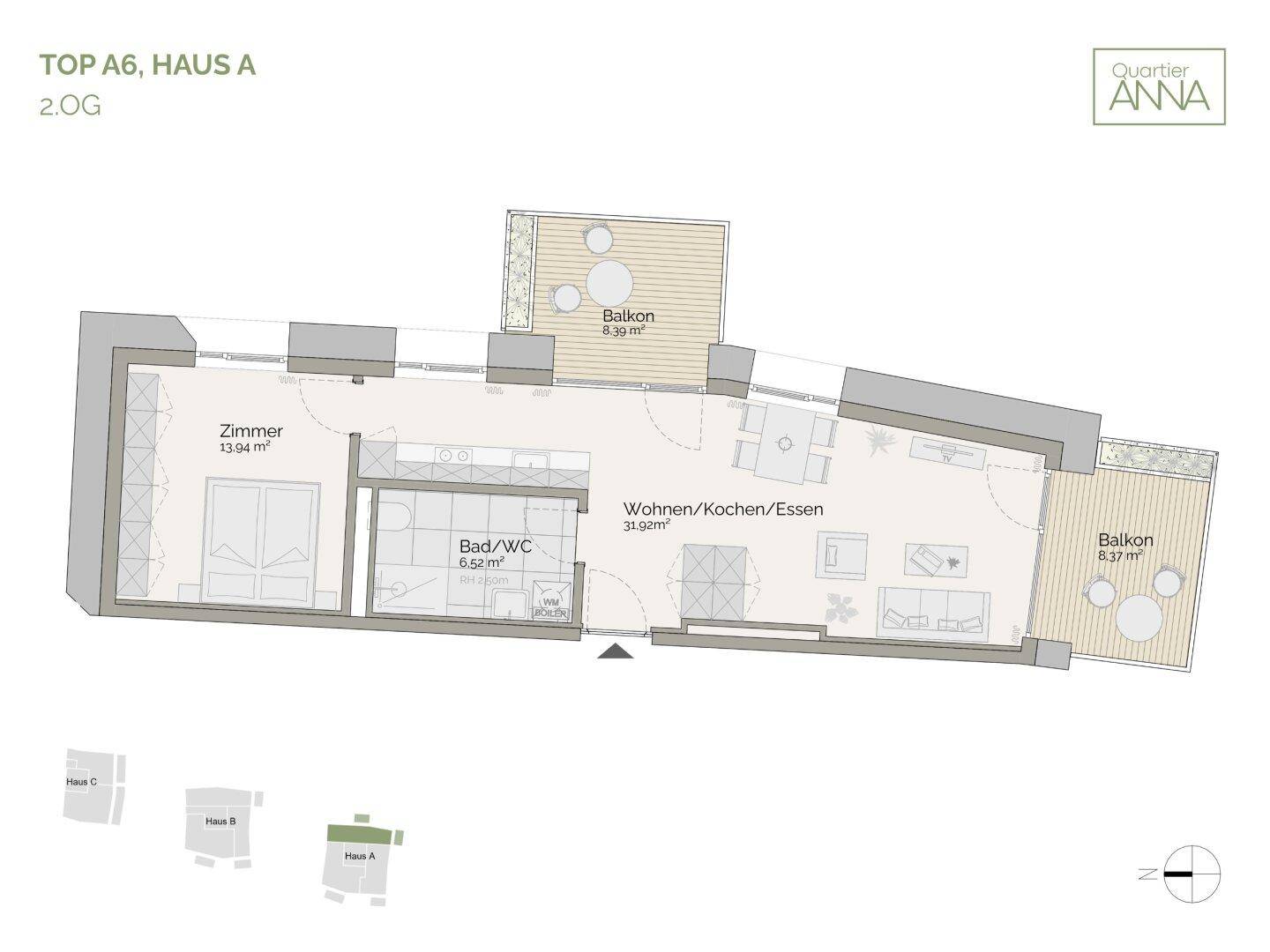 Grundriss Top A6, Grundvariante