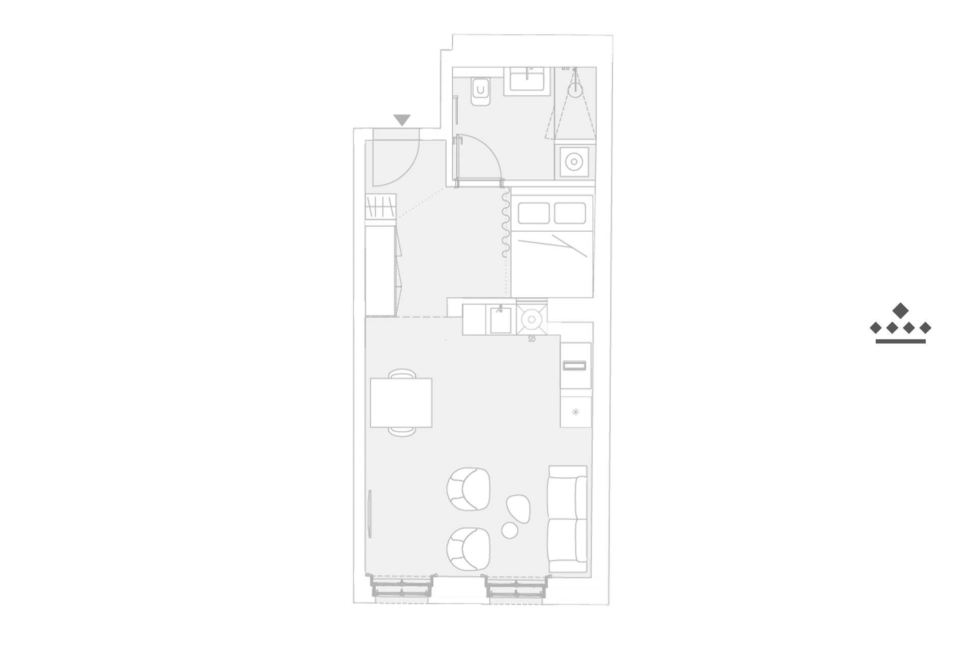 Kompaktes 1-Zimmer Apartment mit smartem Grundriss - Ansicht 6