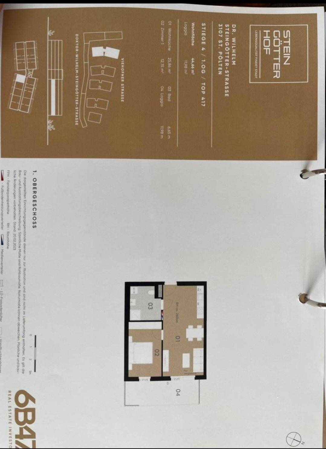 Grundriss und Informationen zur Wohnung im Stein Götter Hof, Top 417.
