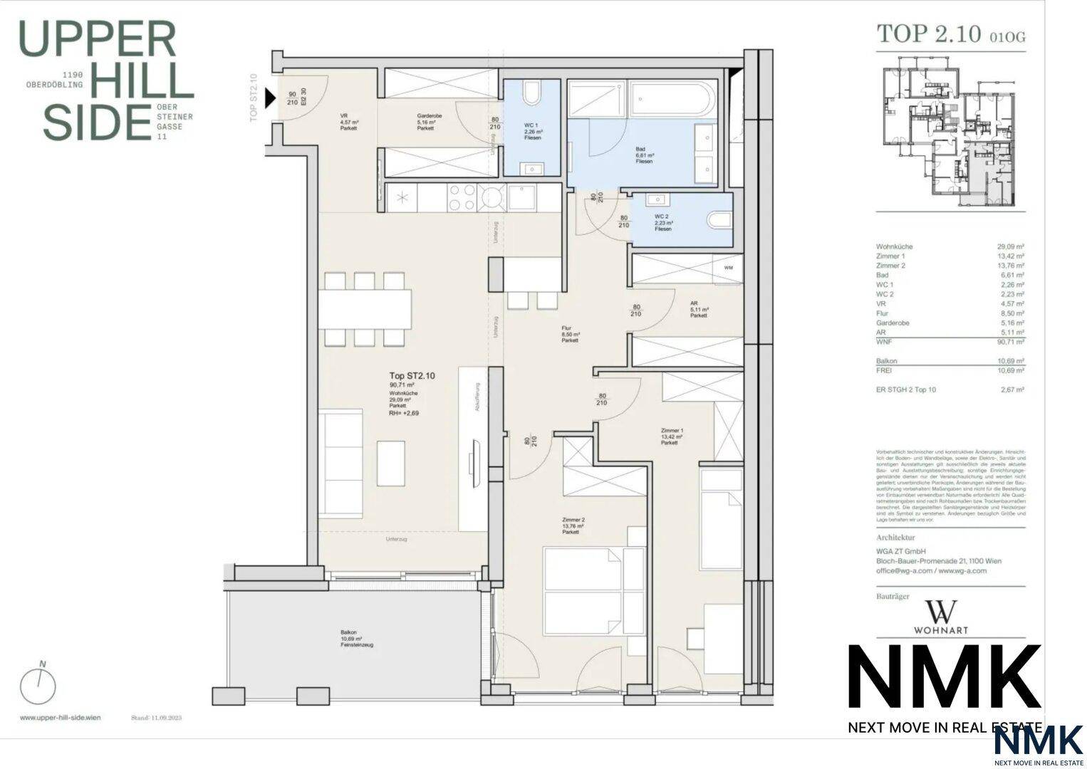Detaillierter Grundriss einer Wohnung mit mehreren Zimmern und einem Balkon.