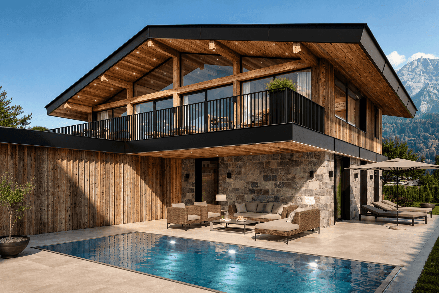 Alpine Eleganz mit Pool und Kaiserpanorama - Ansicht 6