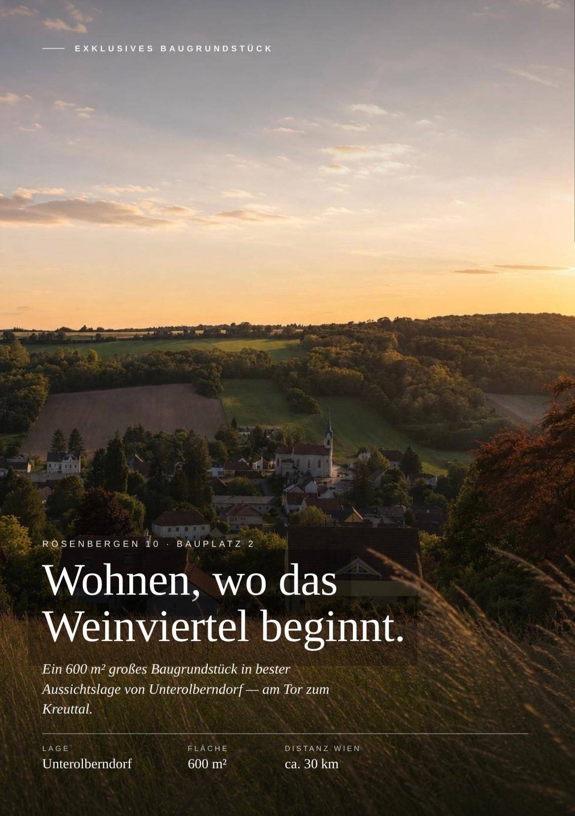Exklusiver Baugrund mit traumhaftem Weitblick — 30 km nach Wien. - Więcej