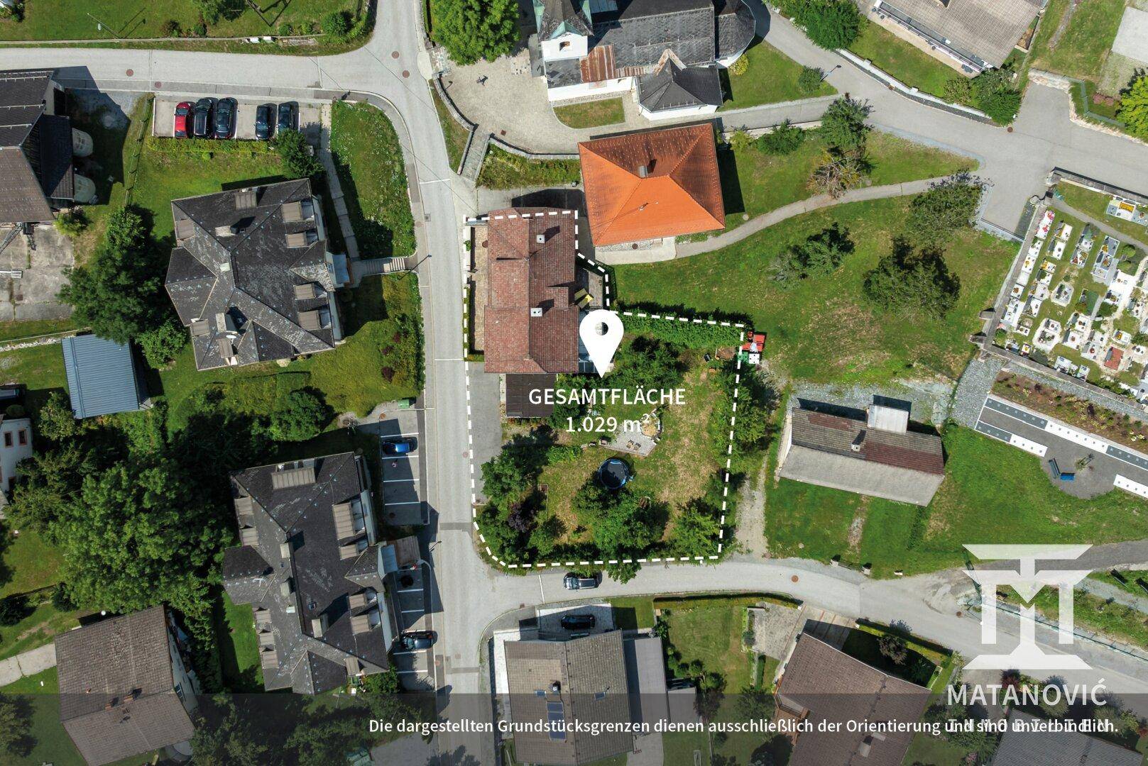 Grundstücksübersicht – Haus mit 1.029 m² Grundstück