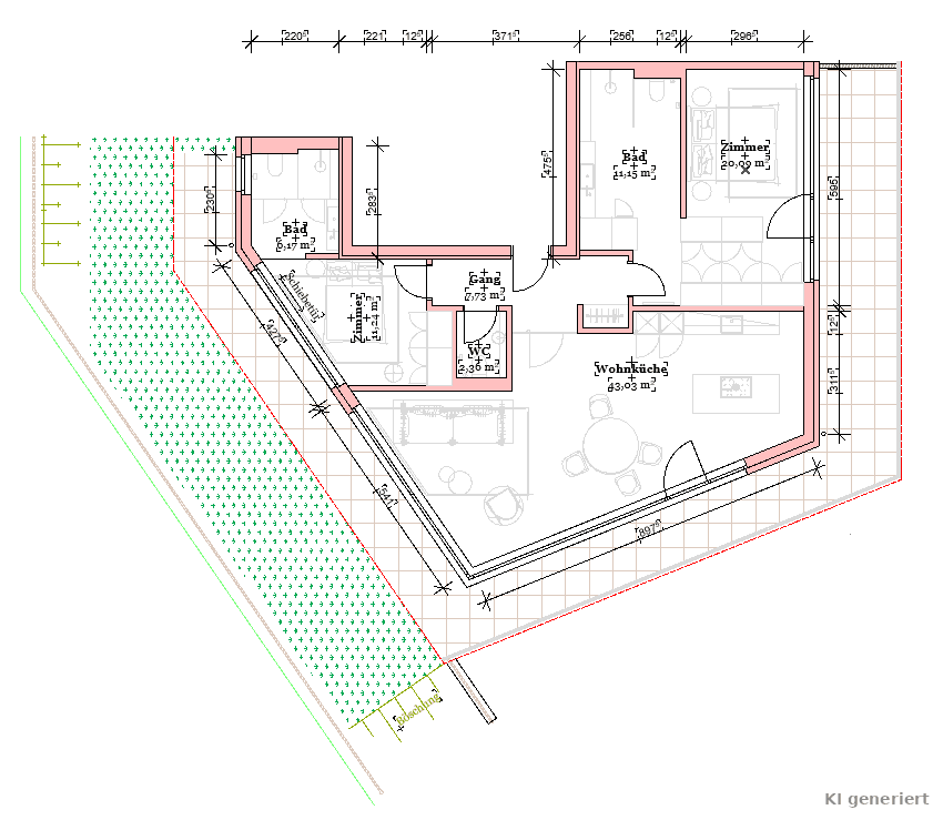 Grundriss bemasst