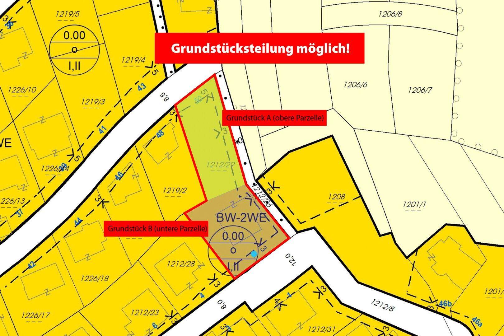 Grundstücksteilung möglich
