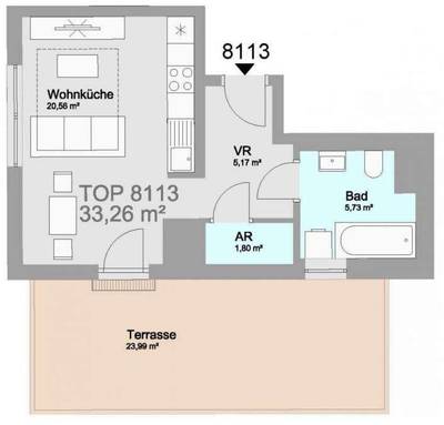 1-Room Attic Apartment with Terrace, 33 m², Favoriten, Favoriten