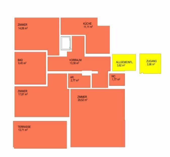 Plan Wohnung W 1 (3 Zimmer)