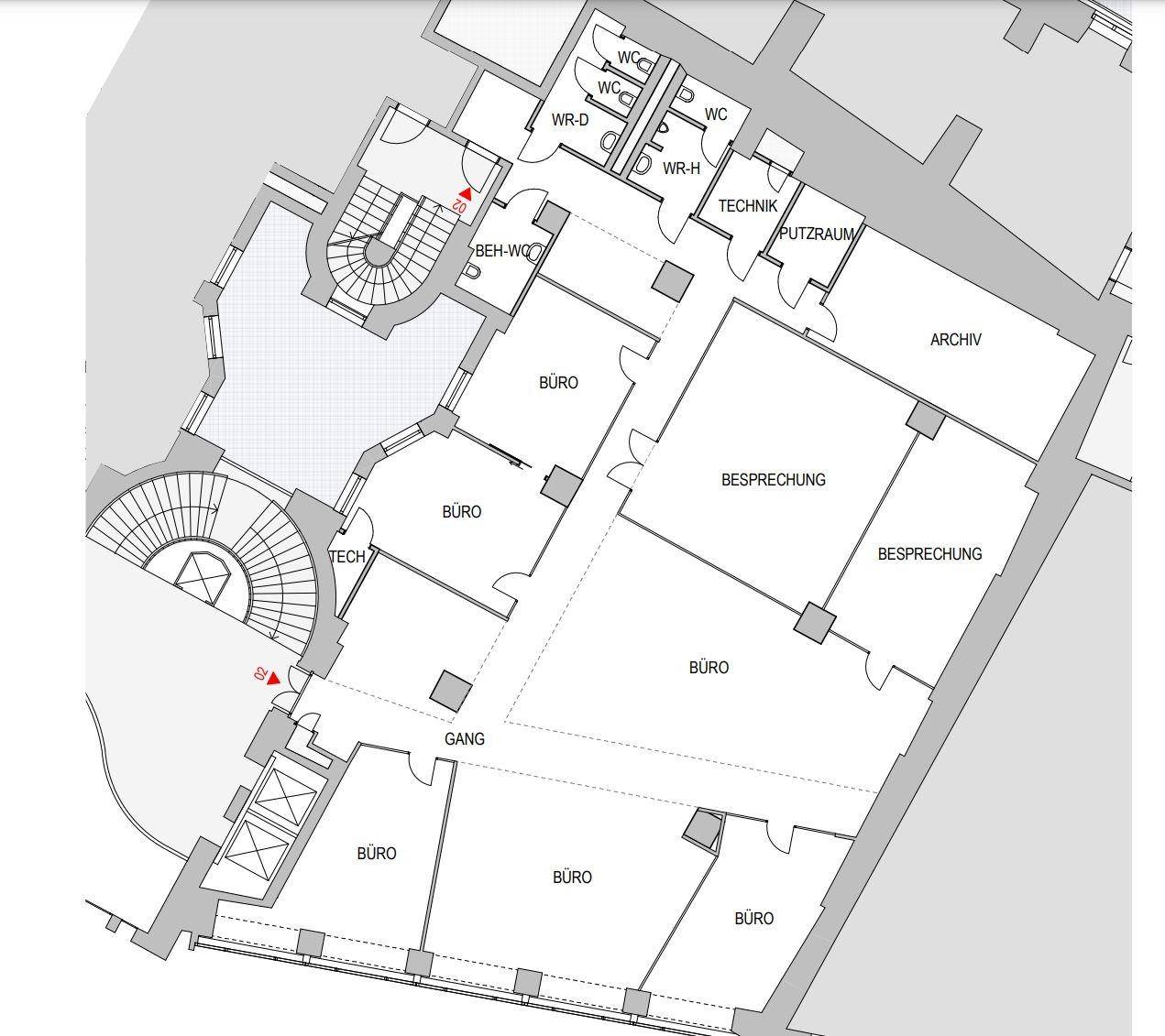 1010 Wien, Fleischmarkt 1 1OG Plan ca. 413 m²