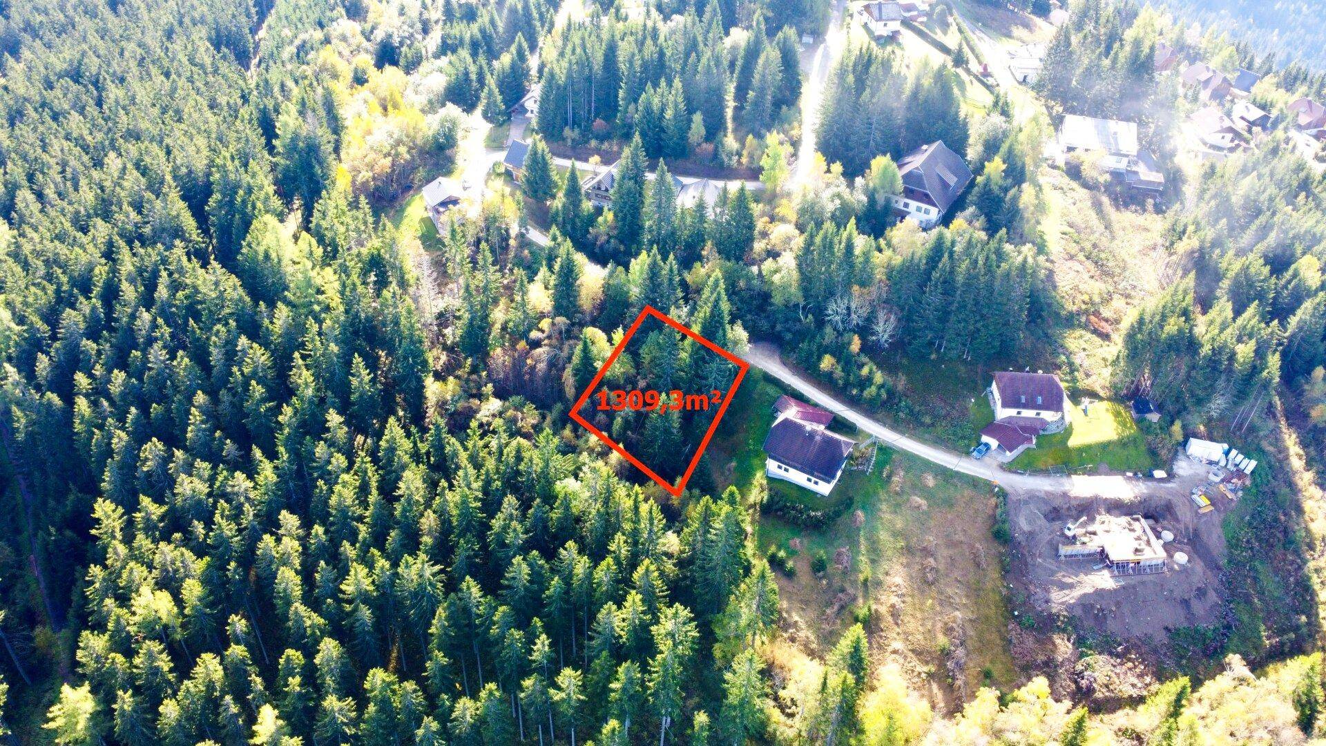 Luftbild vom markierten Grundstück