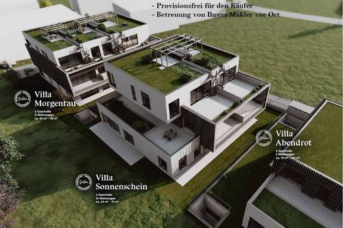 Provisionsfrei! 3-Zimmer Neubauwhg. mit süd- und südwestlich ausgerichteten Terrassen (83,11m²) in der Villa Sonnenschein