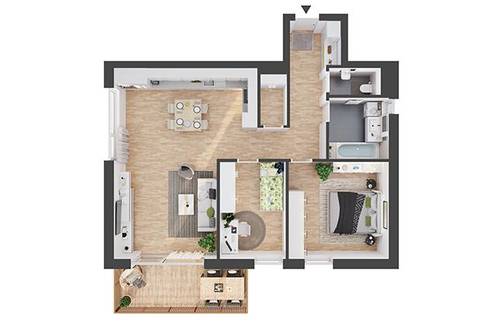 3-Zimmer Neubau-Wohnung mit Balkon (AW04)