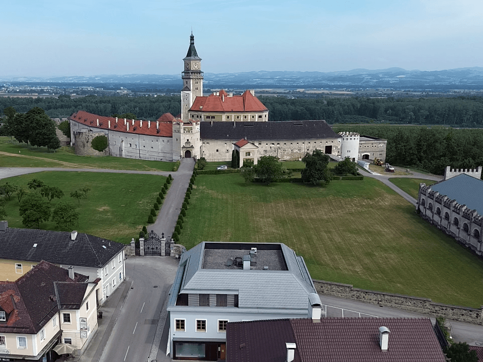 Blick zum Schloss (Luftaufnahme)