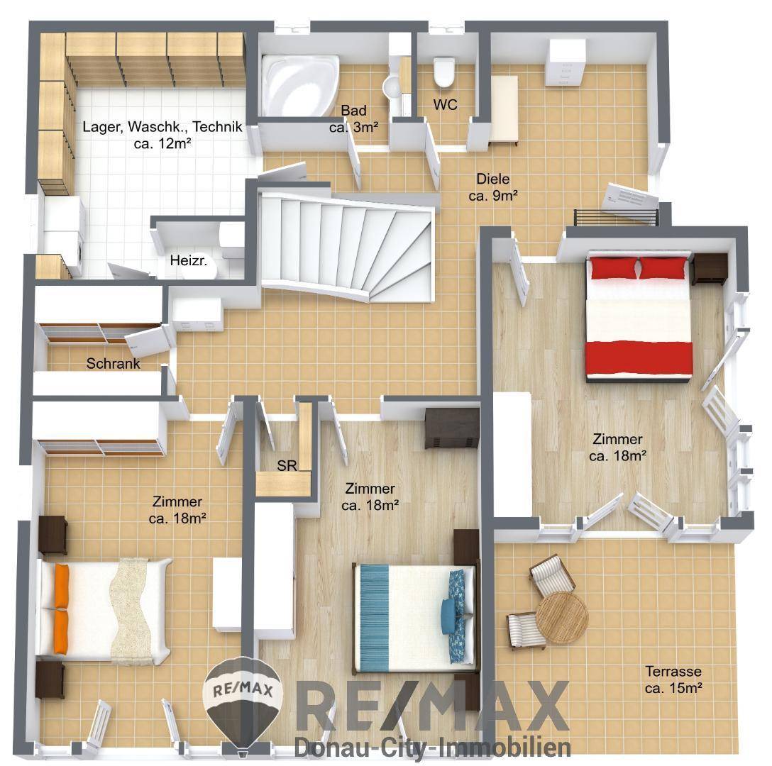 18 Untergeschoss - 3D Floor Plan
