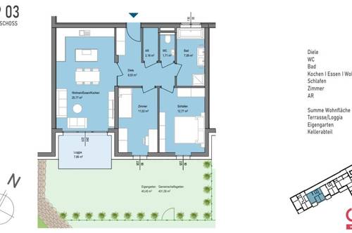Garten-Wohntraum am Attersee: provisionsfreie 3-Zimmer-Wohnung zu kaufen in 4861 Schörfling