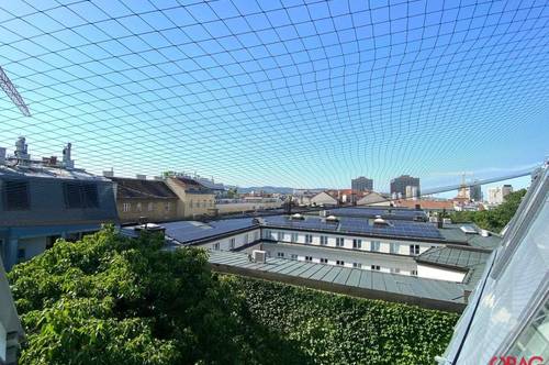 Futuristischer Designdachausbau mit Grünblick - Maisonette mit Loggia - zu mieten in 1080 Wien