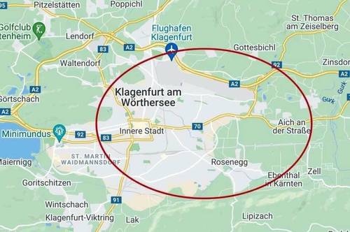 Klagenfurt: Gewerbegrundstücke von ca. 14.000 m² bis ca. 50.000 m² im künftigen Gewerbegebiet Klagenfurt Ost