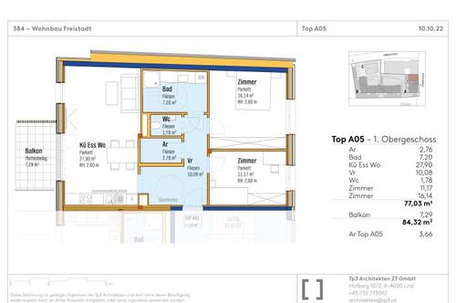 Top A05 im Baumwerk Freistadt! 77,03 m² WNFL + Balkon, 3 Zimmer, Küche optional, inkl. Tiefgarage!