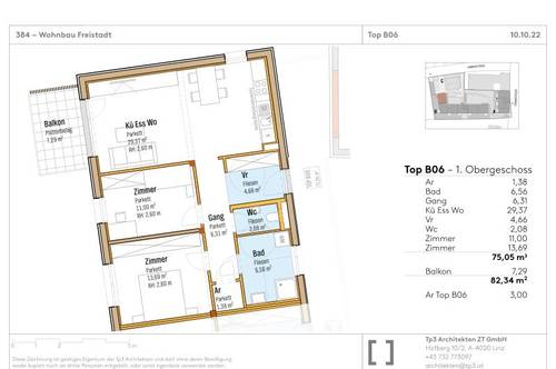 Top B06 im Baumwerk Freistadt! 75,05 m² WNFL + Balkon, 3 Zimmer, Küche optional, inkl. Tiefgarage!