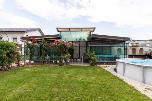 + Tolles Einfamilienhaus, mit einmaliger Sonnenterrasse im wunderschönen Garten, nähe Oberpullendorf zu kaufen! +