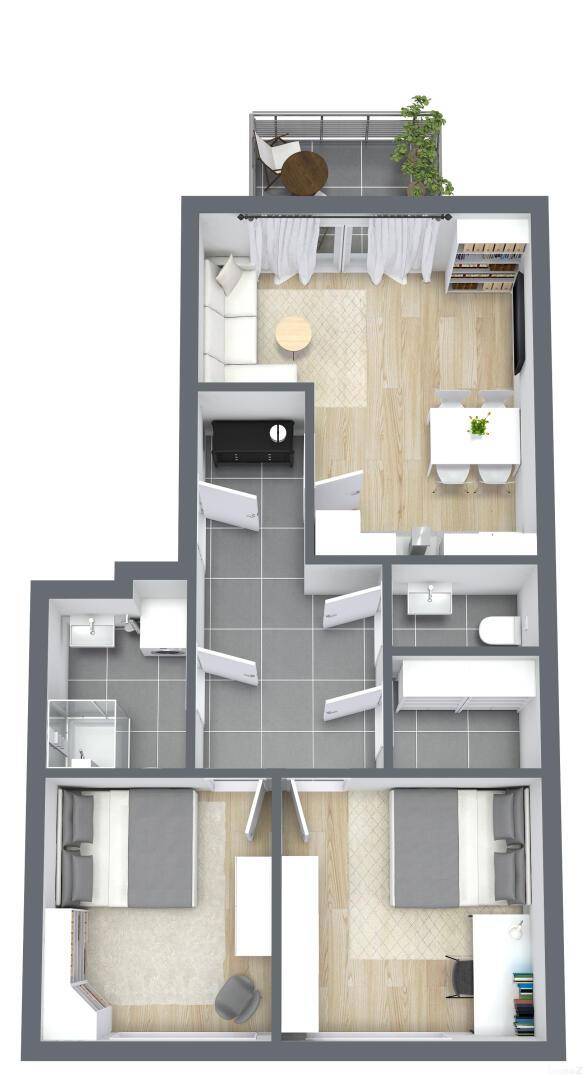 Elmar - Griesplatz 27 - 1. Etage - 3D Floor Plan