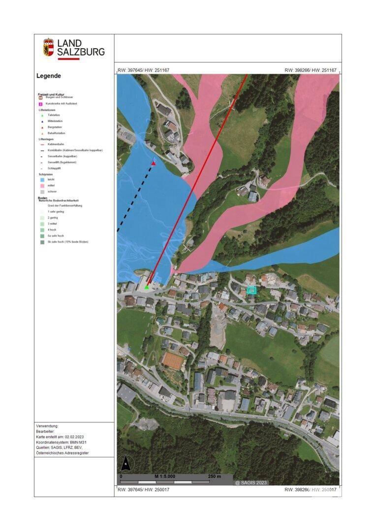 Schilifte und Schipisten (c) SAGIS https://www.salzburg.gv.at/landkarten