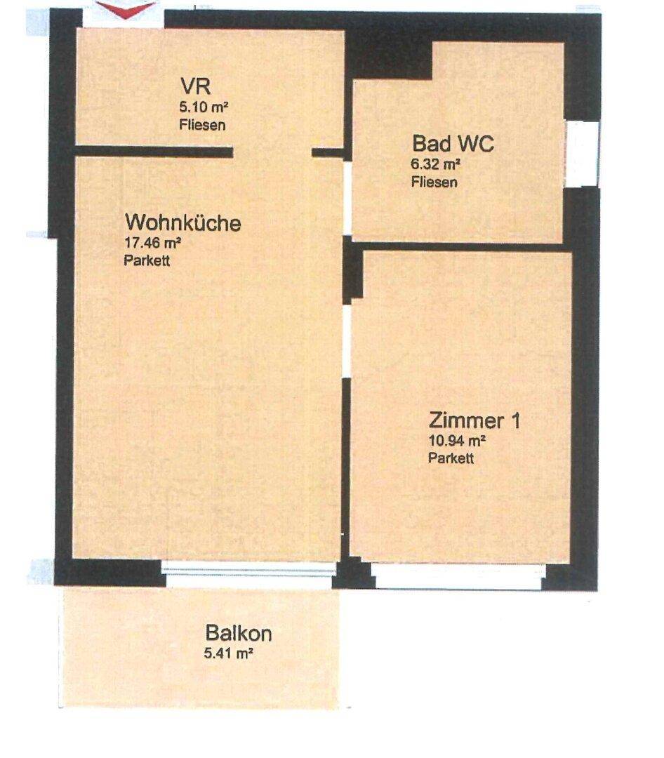 Herrliche möblierte Eigentumswohnung, Sofortbezug, 1220 Wien, 2 Zimmer, Balkon, schöner Grünblick