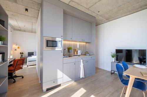 Wohnen im YOUNIQ Vienna TrIIIple - möblierte Apartments zur All-In Miete in Wien