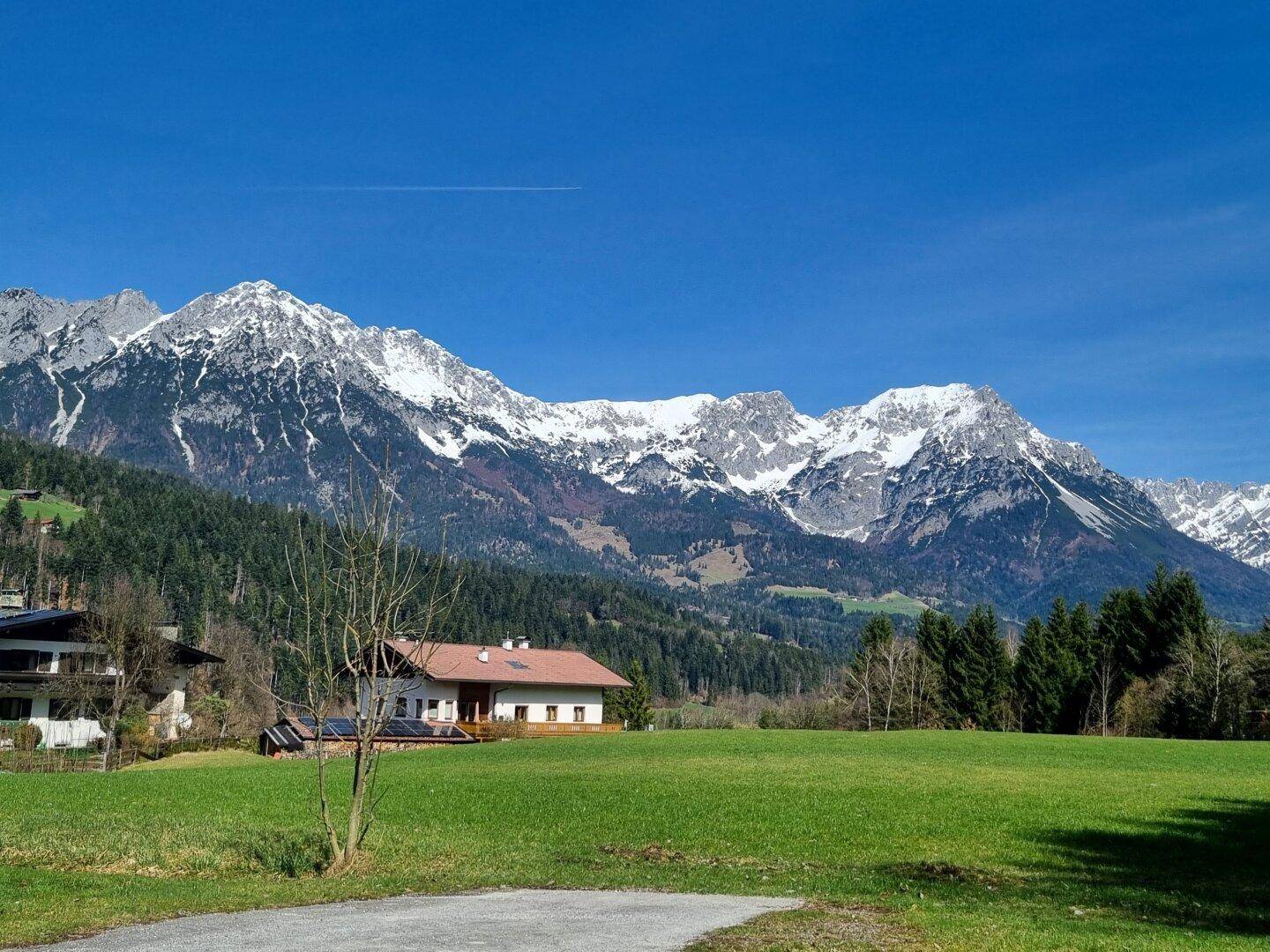Bergpanorama Wilder Kaiser ( Aufnahme 200m vom Haus entfernt ))