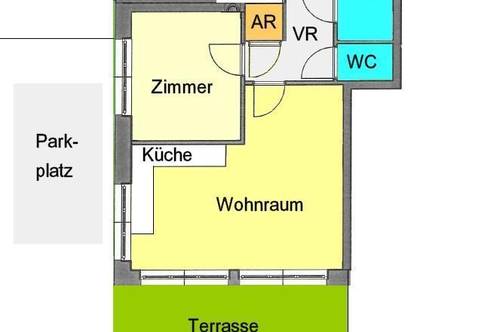 2-Zimmer-Neubauwohnung mit großer Terrasse und Autostellplatz in St. Peter bei ORF-Park