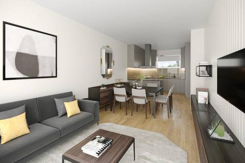 4-Zimmer-Wohnung mit großem Balkon und schönem Grünblick! Fertigstellung Herbst 2022