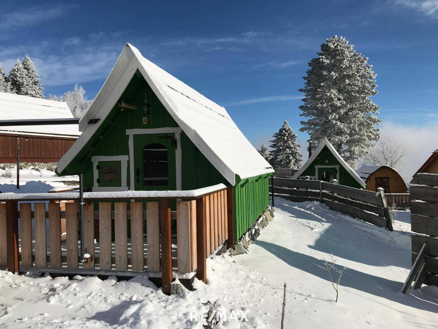 Wood-Lodge im Winter Beispiel