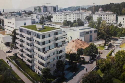 LKH und MedCampus; provisionsfreie Top-Wohnung mit großem Balkon und Tiefgarage