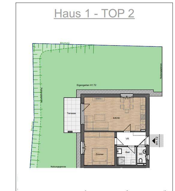 Grundrissplan Haus 1 Top 2